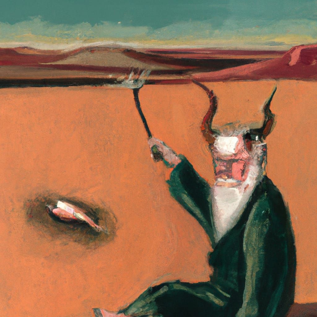 Satan in the Desert as a Francis Bacon Painting