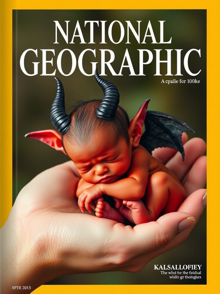 Adorable Baby Baphomet Demon Wildlife Photography
