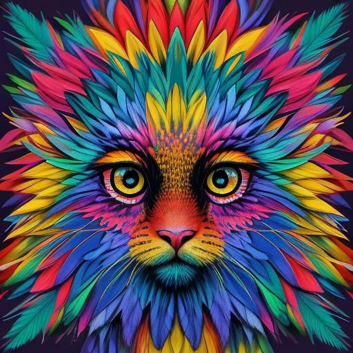 Two-Headed Bird in Abstract Style