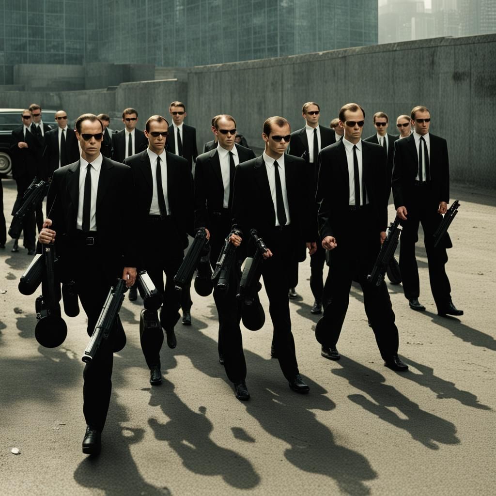 A Group of Agent Smith Clones