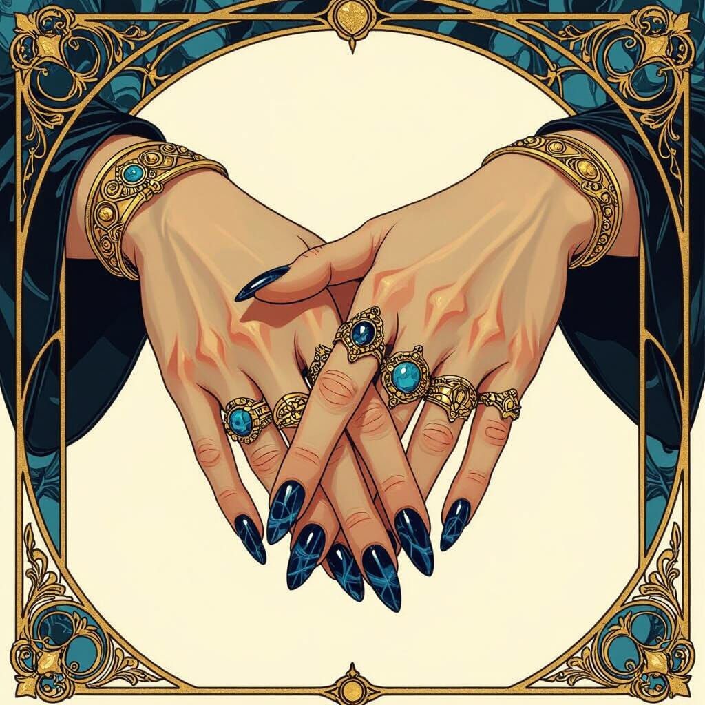 Goldwyn's Marble Nails in Art Nouveau Style