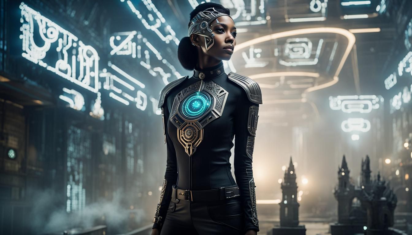 cyborg female police officer