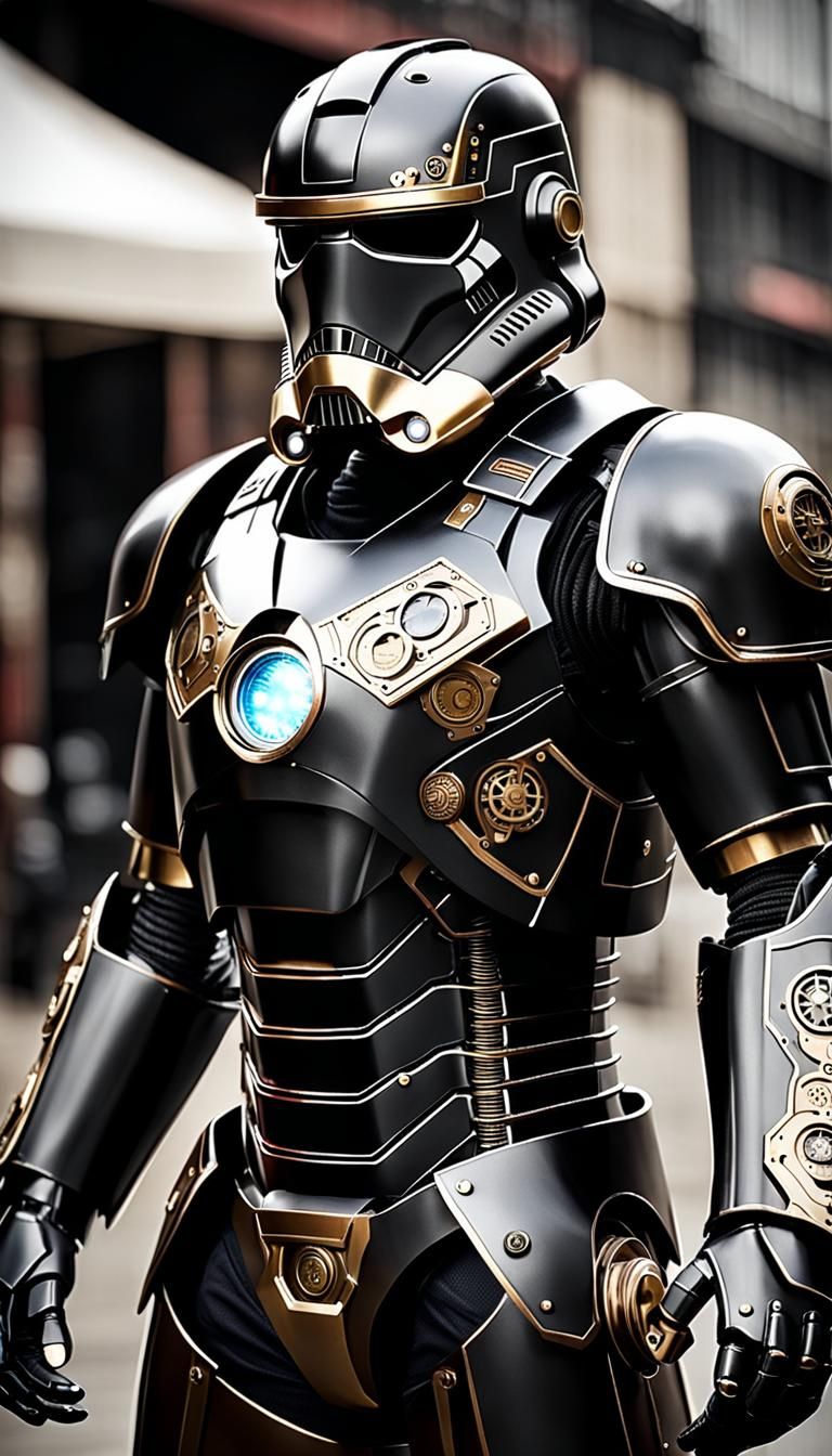 Steampunk Iron Man Stormtrooper in Black Armor
