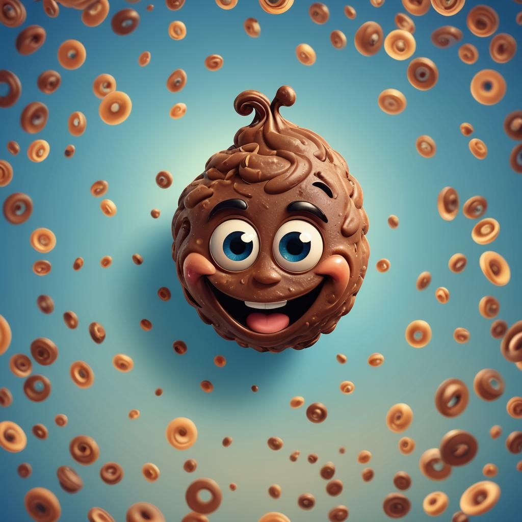 Cute Poop Character in Pixar-Inspired 3D Art
