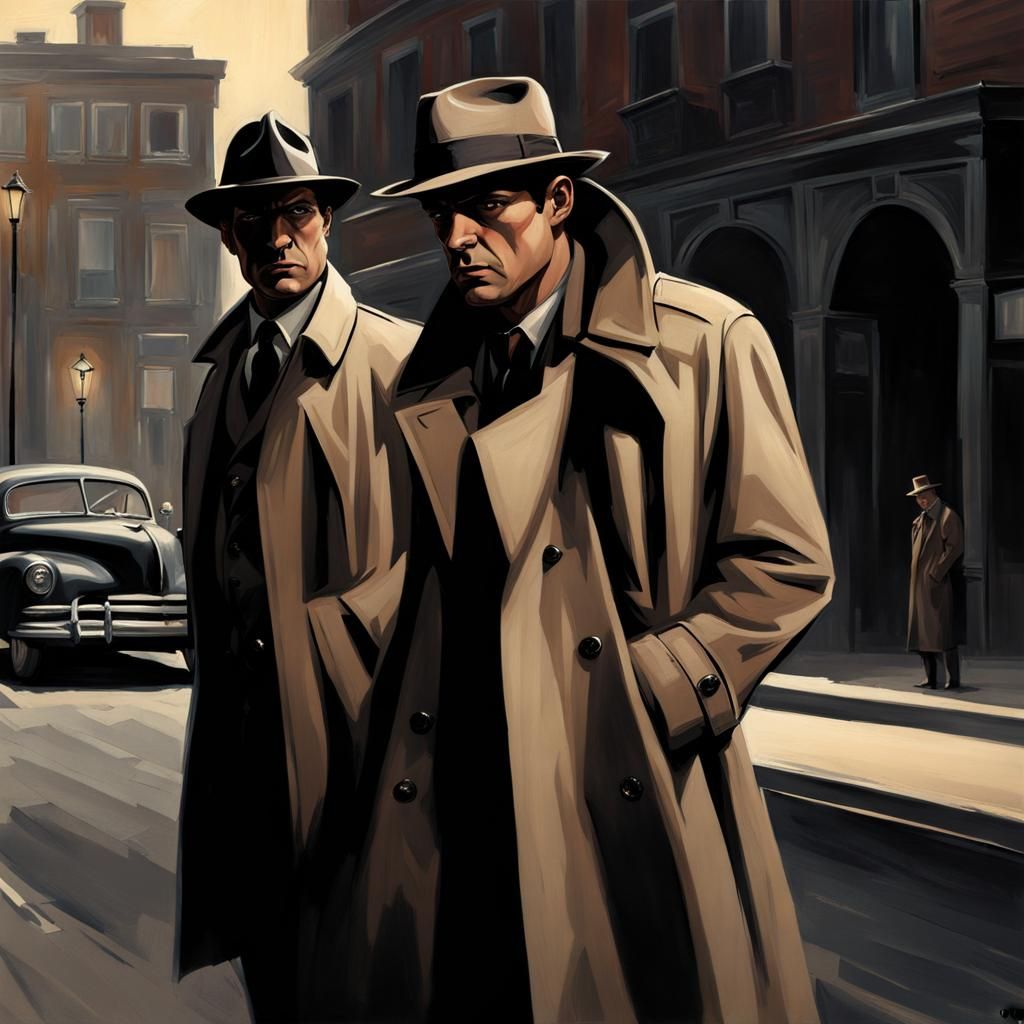 Hyperrealistic Noir Detective Interrogation Scene