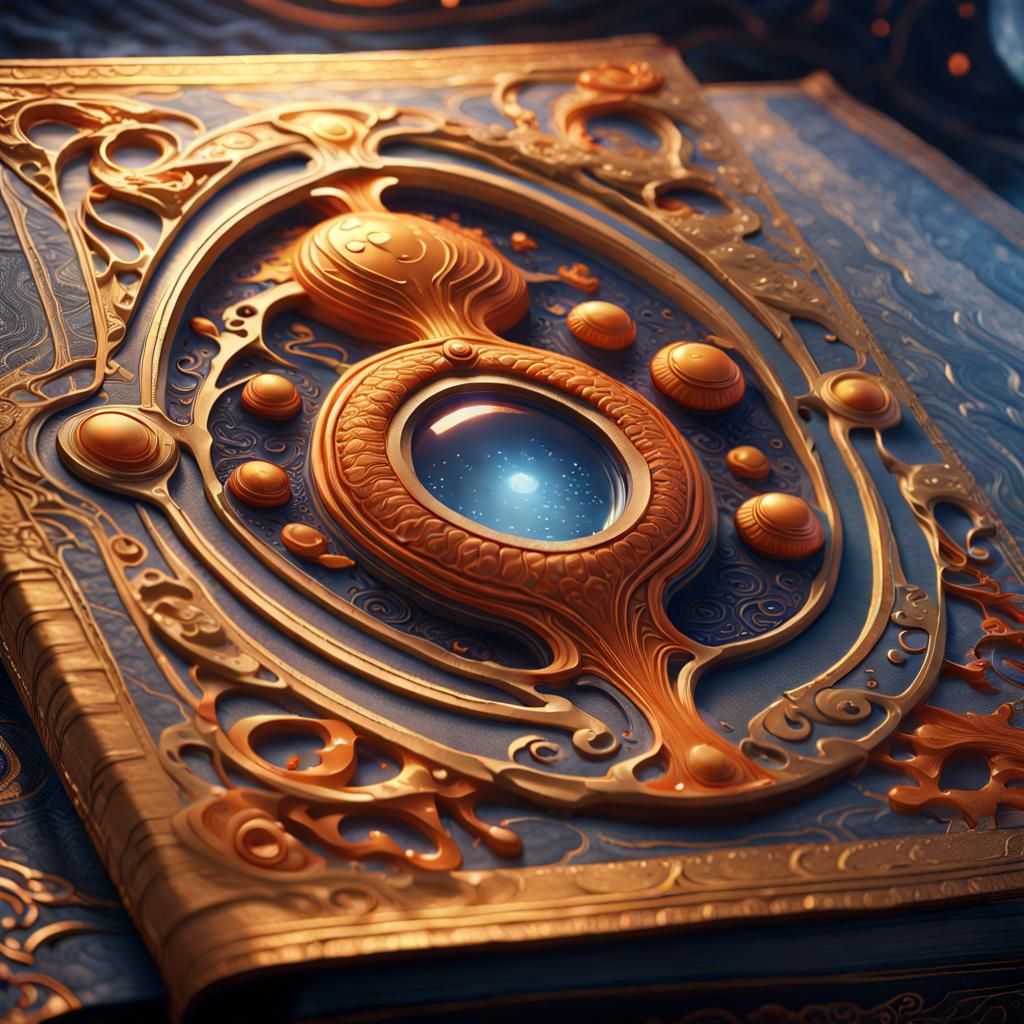 Futuristic Stomach Book in Art Nouveau Style