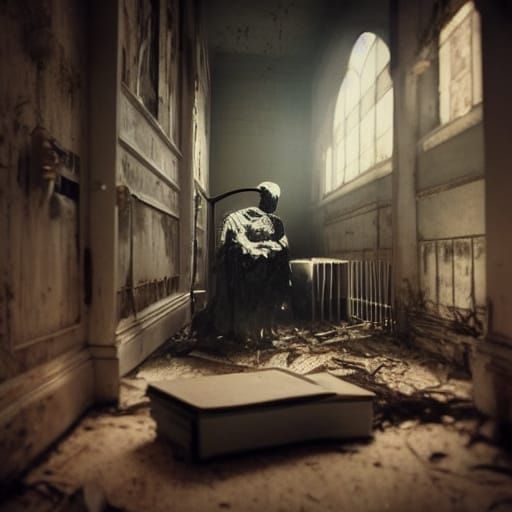 Creepy Asylum Shadows in Dark Fantasy Style