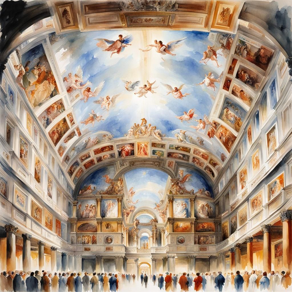 the ceiling of the Sistine Chapel
