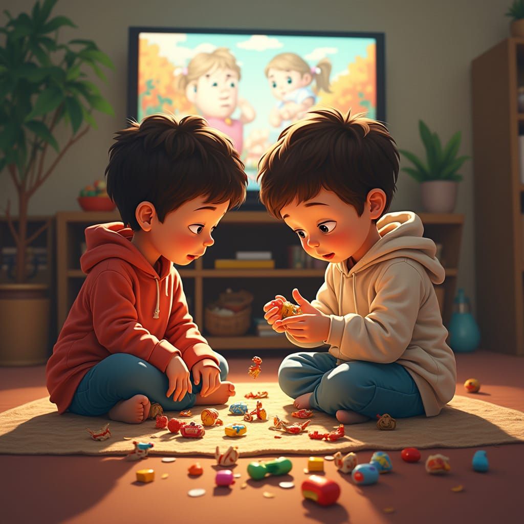 Children's Game of Life in Hyper-Realistic Style