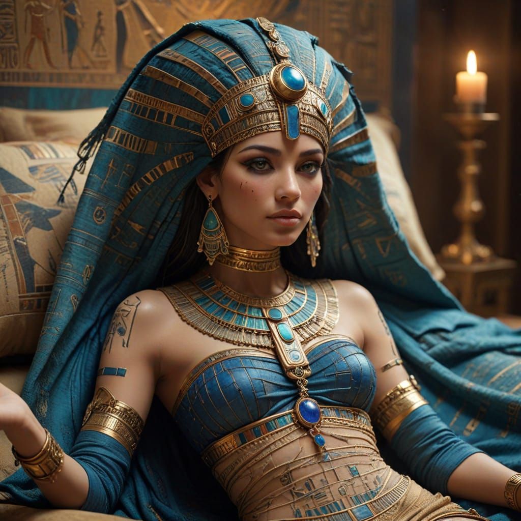 Ancient Egyptian Masterpiece: Mummy of Bashiri in Golden Lig...