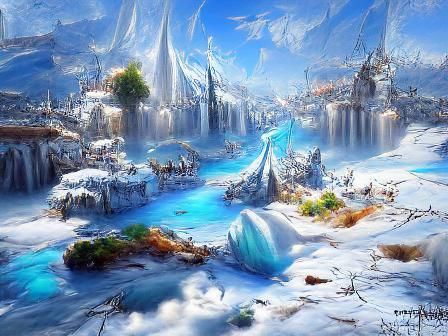 Realistic Icy Fantasy World Concept Art