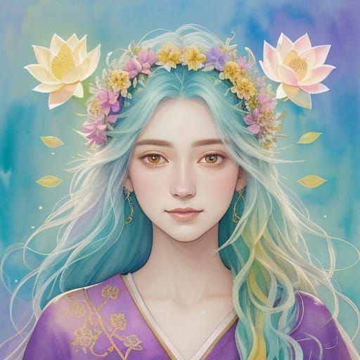 Whimsical Wizard in Watercolor Delight