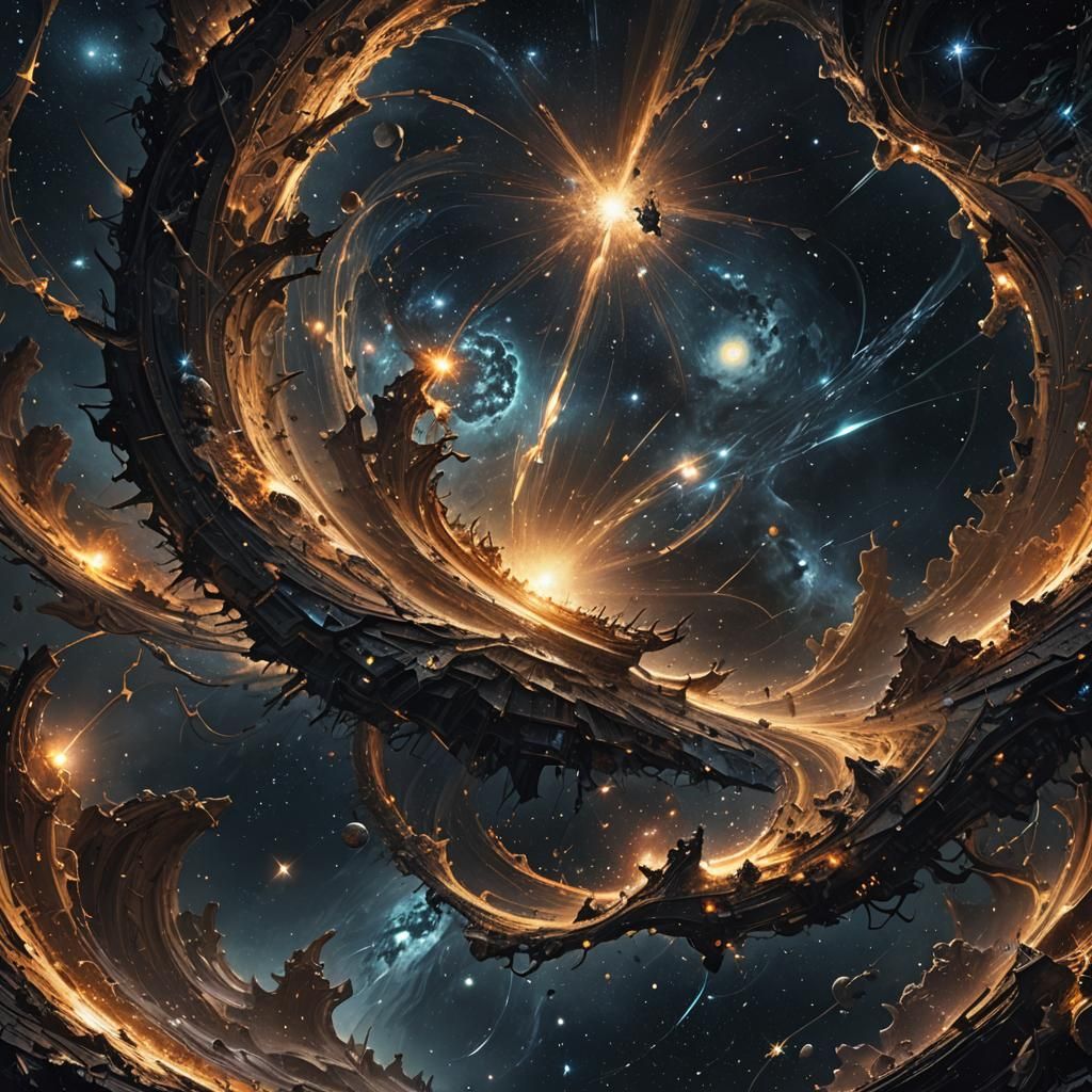 Cosmic Dark Fantasy Landscape in 8k Resolution