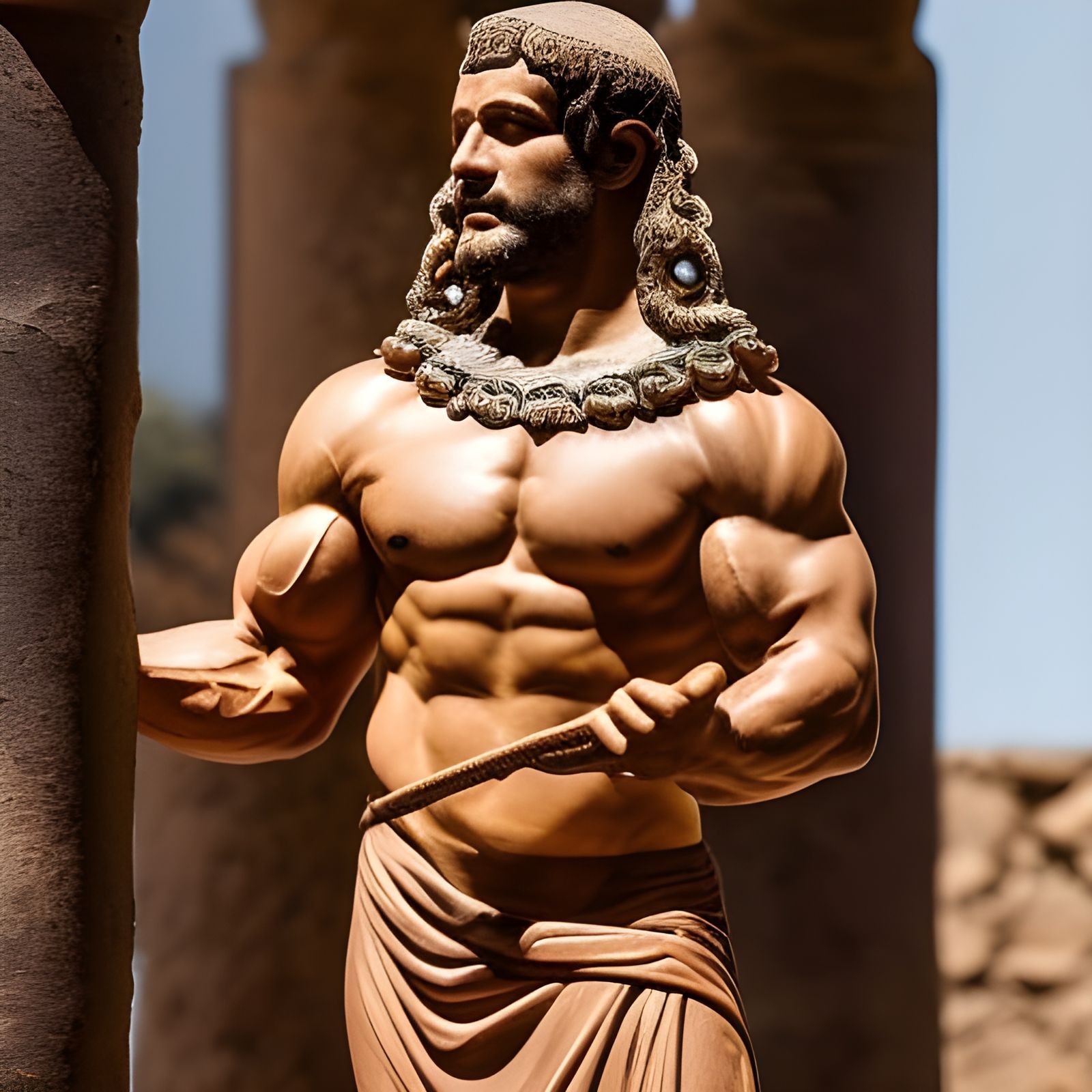 Hercules Worshipped by Monks on Roman Altar