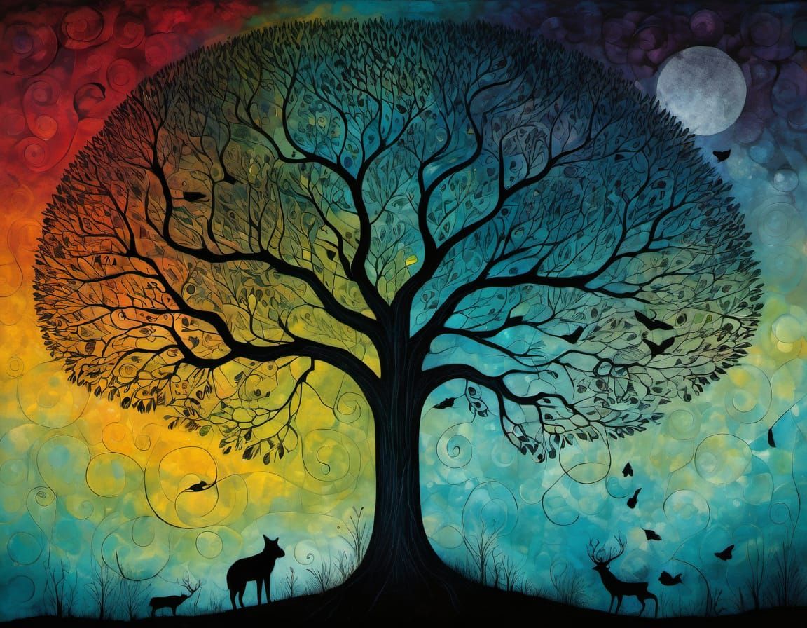 Abstract Portrait in Complementary Colors