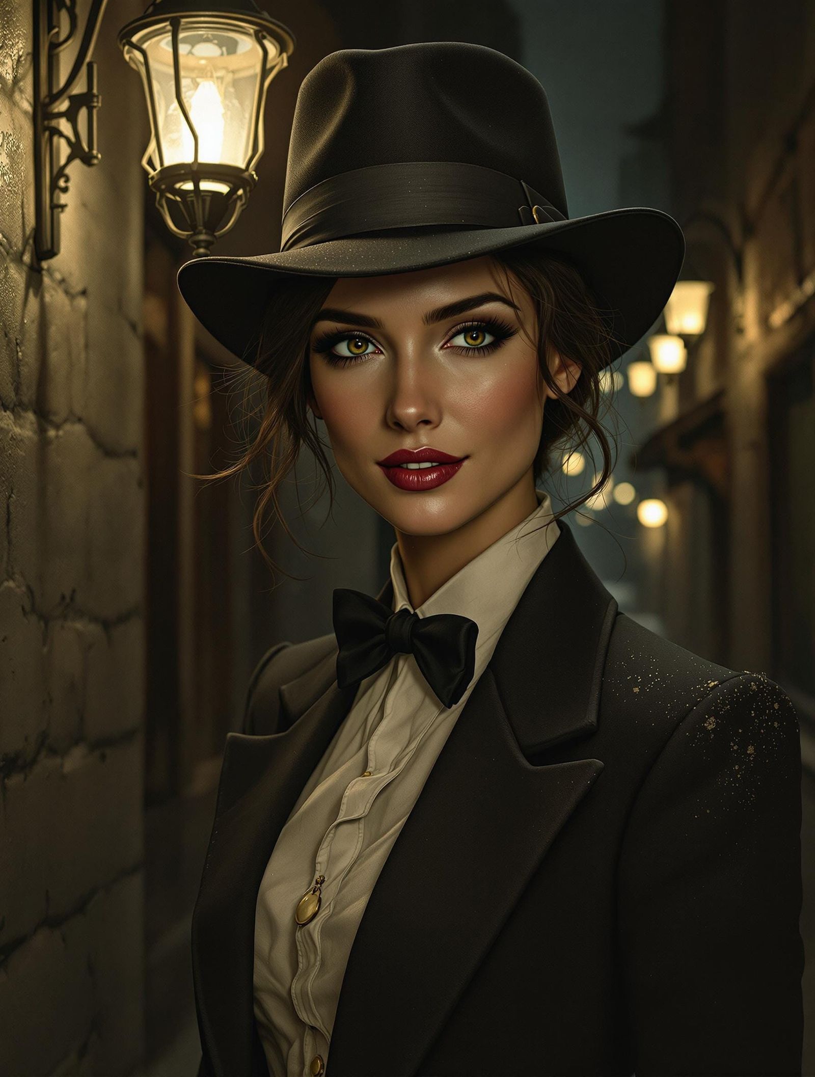 Post-Apocalyptic Female Spy Portrait in Dark Art Style