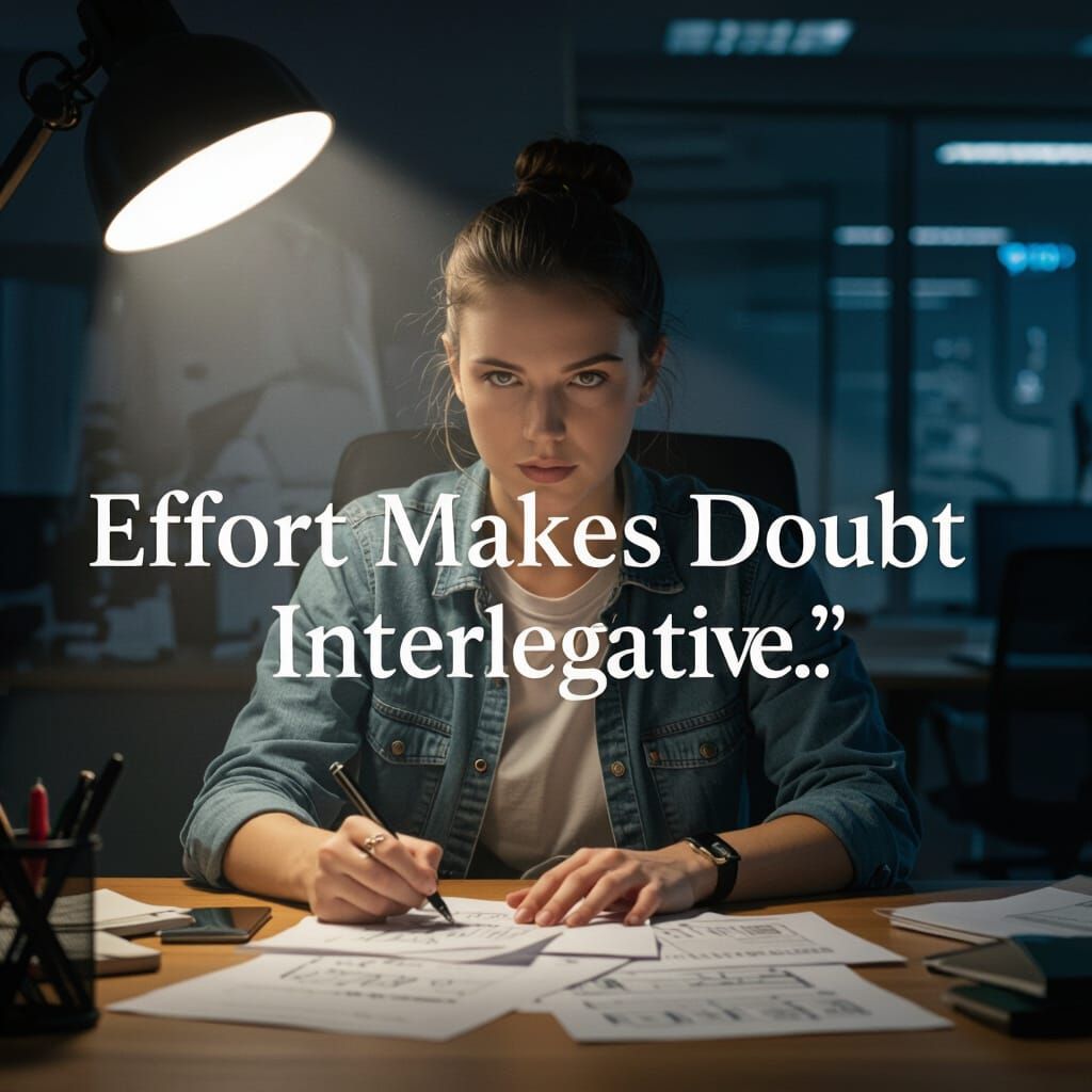 Inspirational Futuristic Workspace with Motivational Quote