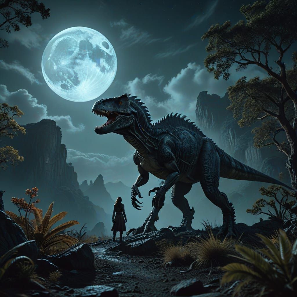 Cinematic Film Still of a Romantic Moonlit Scene