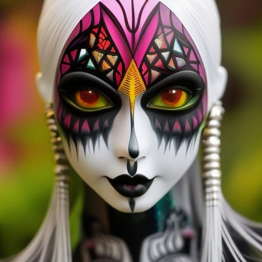 Neon Tribal Mask in Graffiti Fantasy Style