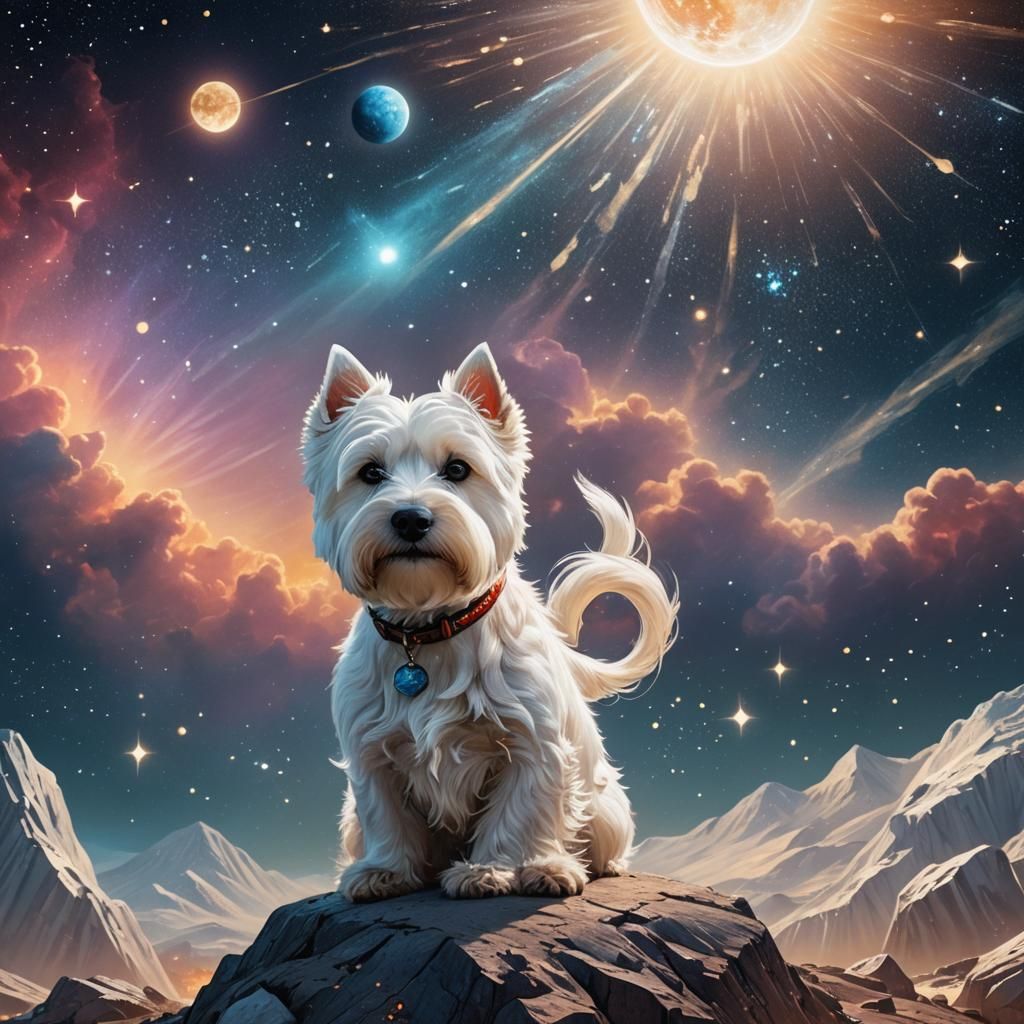Westie on Comet Gazing at Celestial Showcase