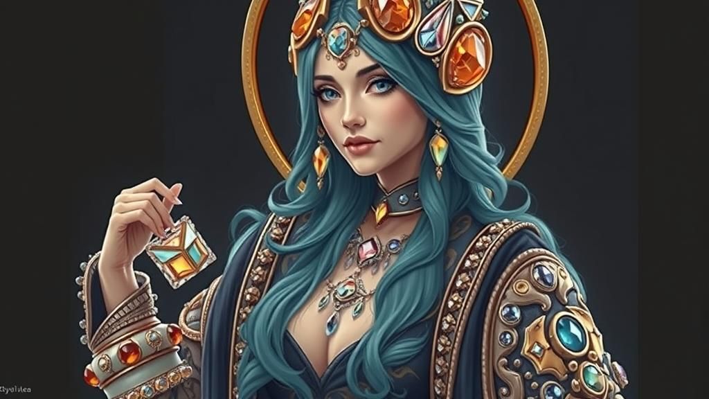 Crystalline Woman in Fantasy Palace