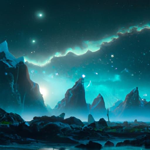 Fantastical Starry Night in Deep Color