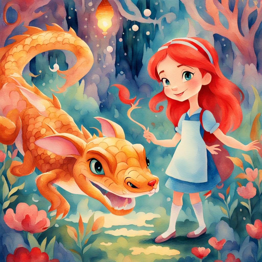 Alice and Mushu in Wonderland, Disney Style