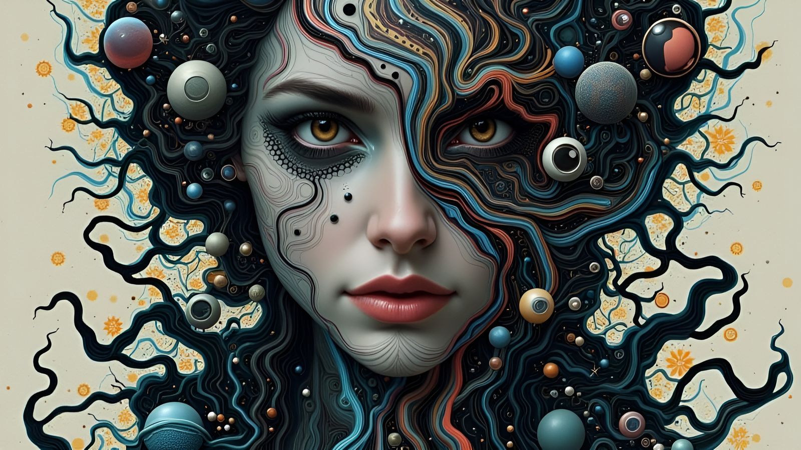 Surreal Faceshifter Robot with Power Particle Effects