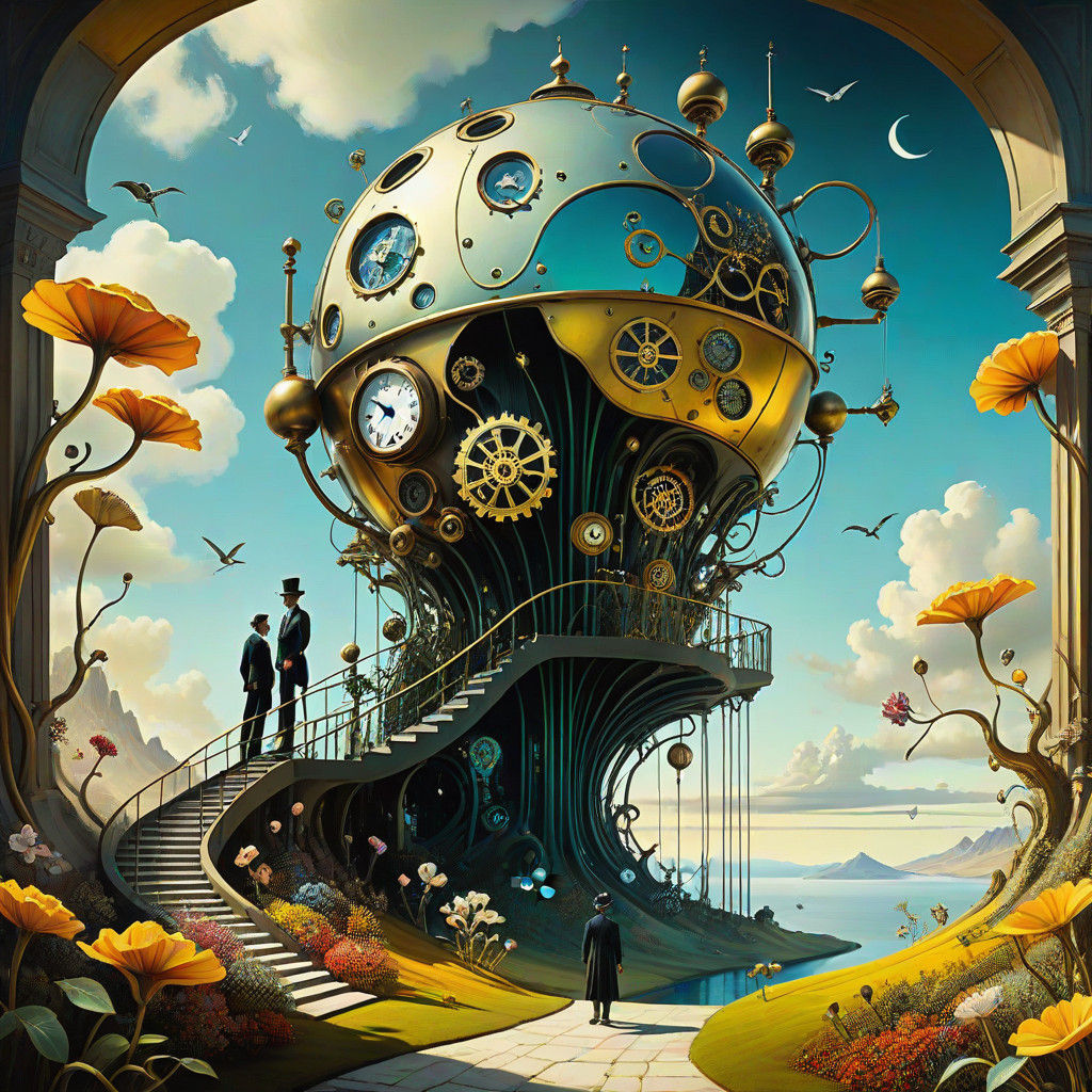 Steampunk Wonderland: Whimsical Union of Nature and Machines