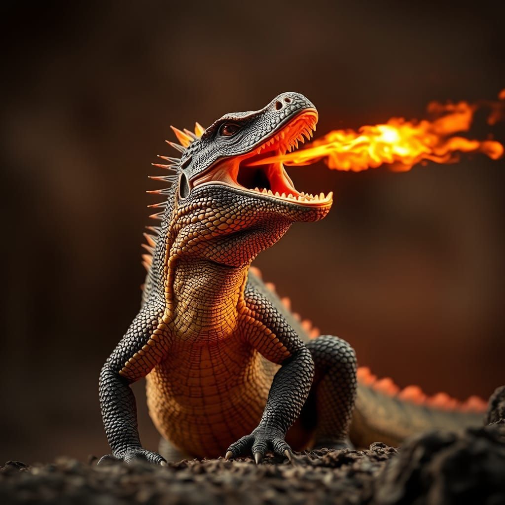 Fire-Breathing Komodo Dragon