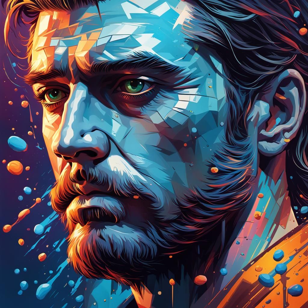 Hyperrealistic Ulysses Portrait in Splash Art Style