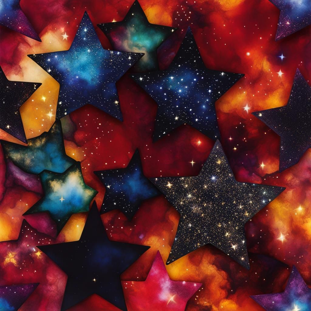 Gothic Alcohol Ink Stars in Rayograph Style