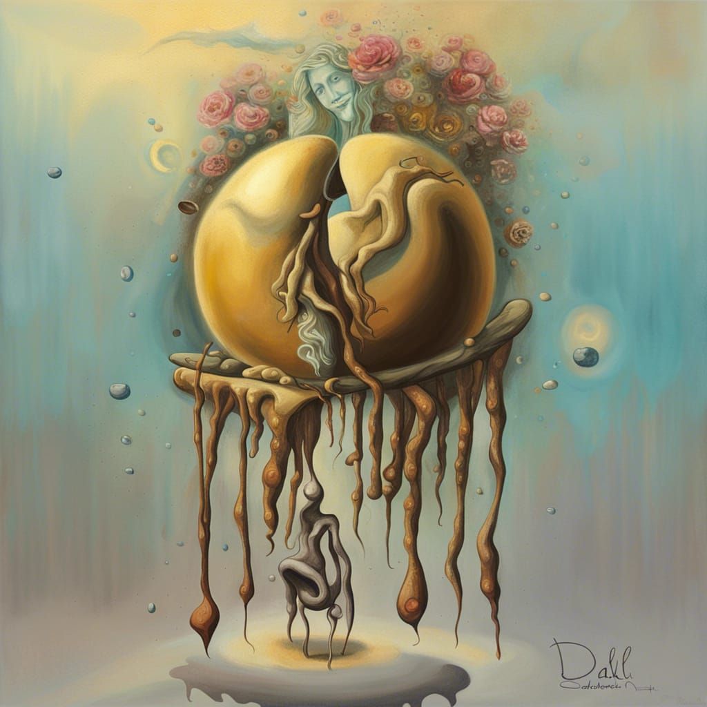 Surreal Melting Landscape in Dali Style