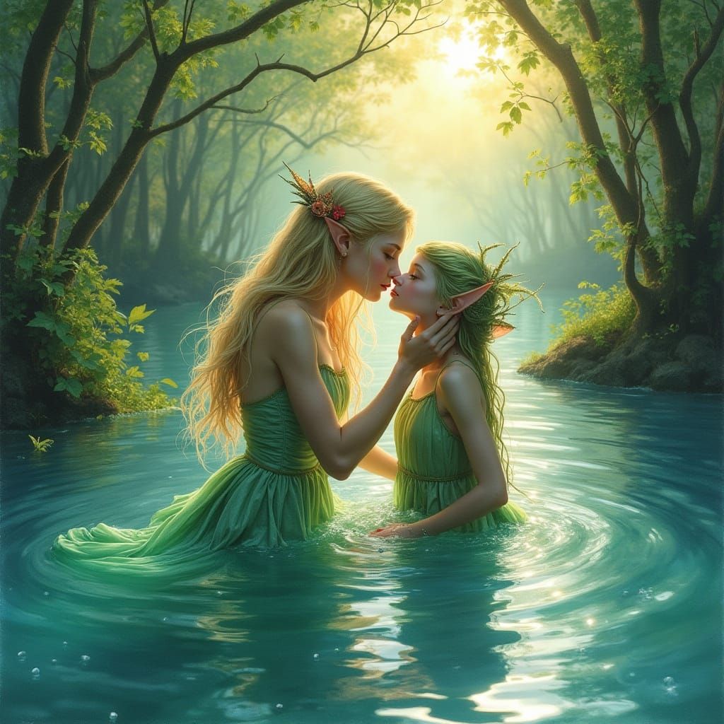 Ethereal Elf and Nixie in Dreamy Watercolor