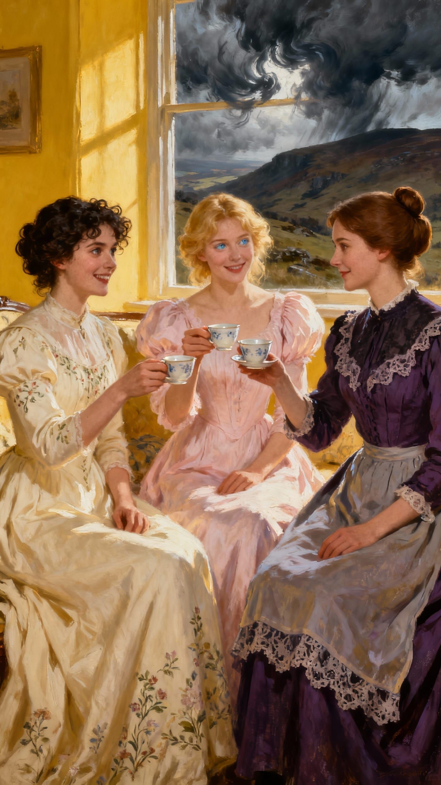 Wuthering Heights Women Toasting in Oil Painting