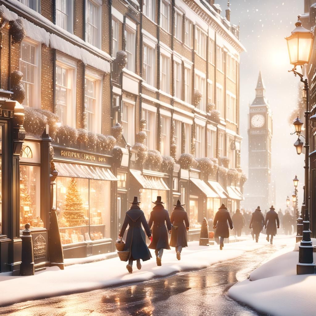 Magical White Christmas in London: 3D Game Cinematic
