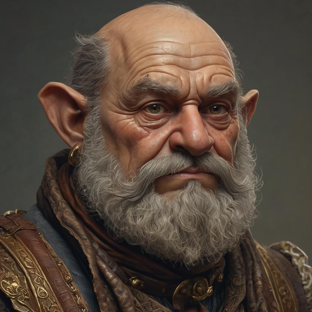 Dwarf Thief Portrait in Ornate Digital Art Style