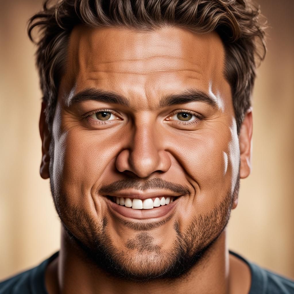 Friendly Portrait of a Young Man in Studio Lighting