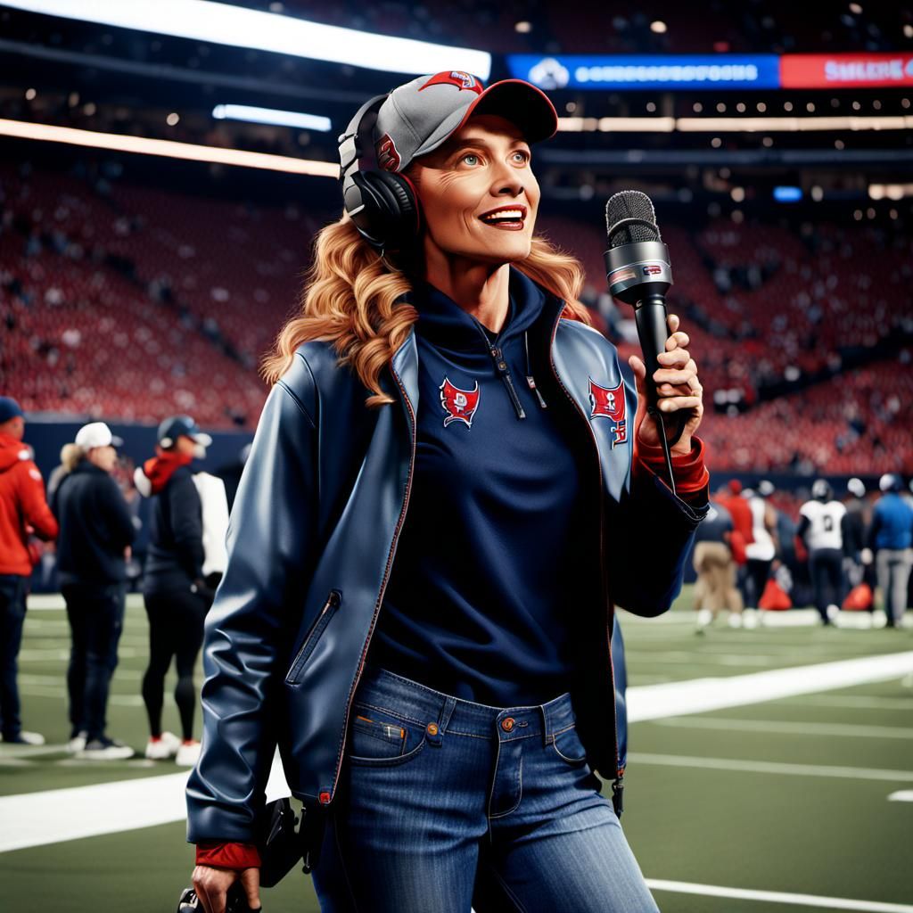 Jules Breach Reporting at the Super Bowl in Digital Art