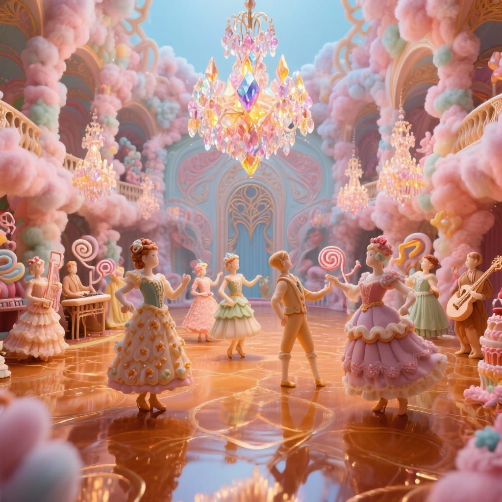Cotton Candy Ballroom Palace with Rock Candy Chandeliers