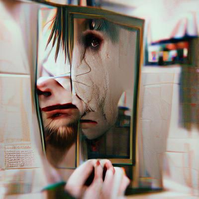 Existential Reflection: Questioning Identity in a Mirror