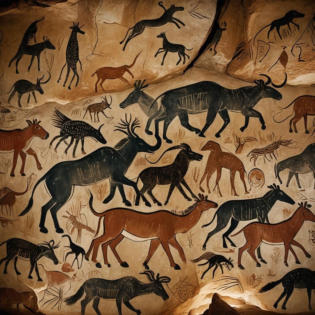 Prehistoric Cave Art: African Animals in Motion