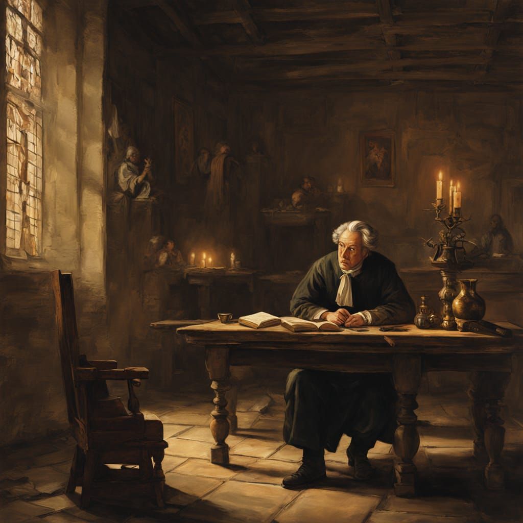 Baroque Realism Portrait with Warm Candlelight