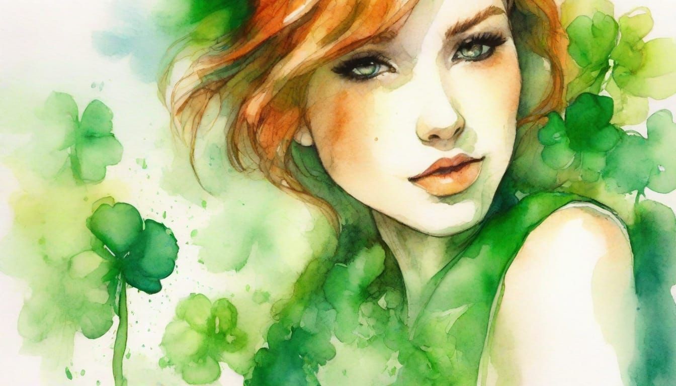 Svelte Irish Goddess in Triadic Hues