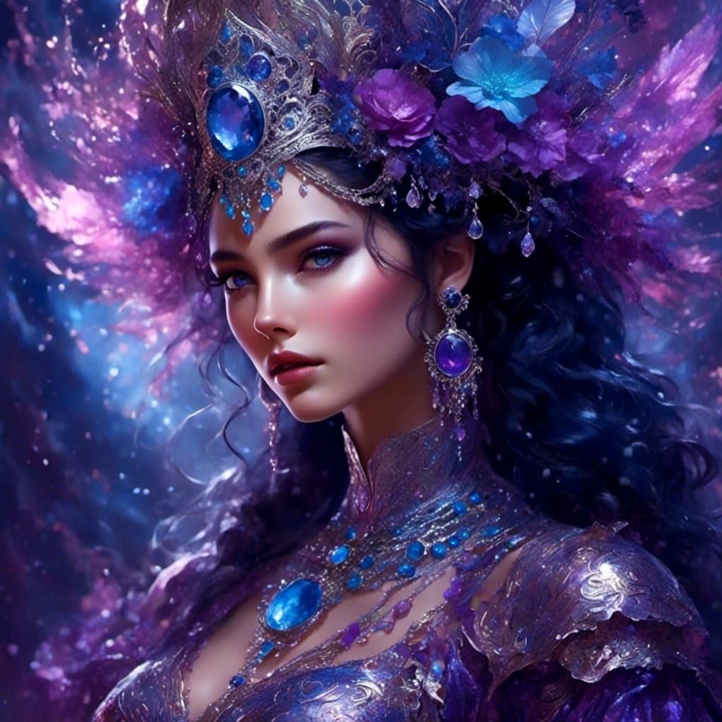 Ethereal Beauty: A Portrait in Space and Silver