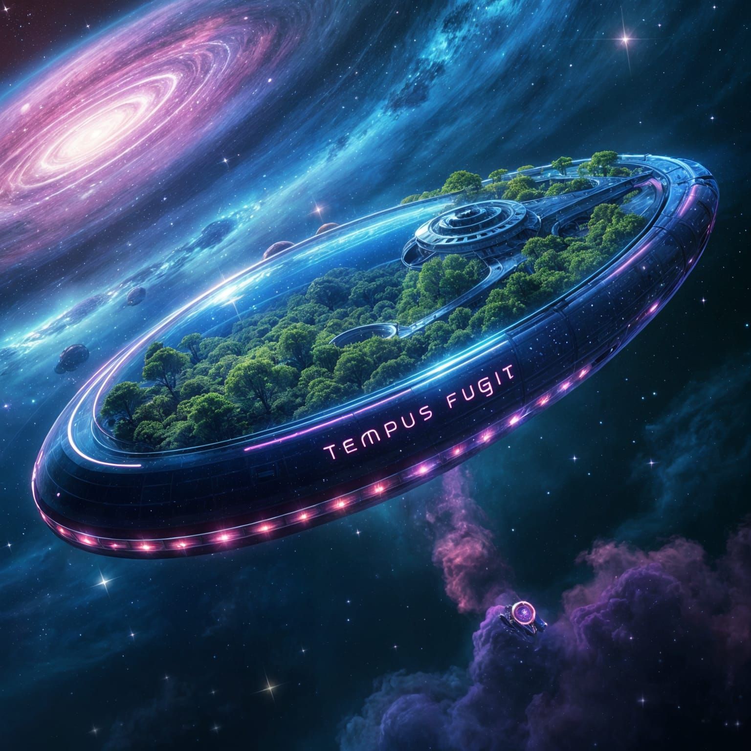 Oval Starship Tempus Fugit Crossing Space