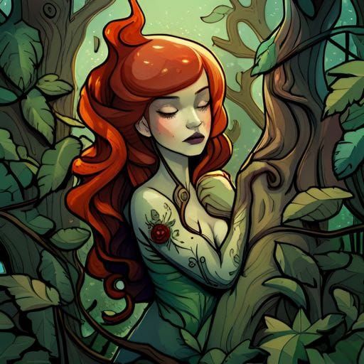 Lush Jungle Scene with Poison Ivy
