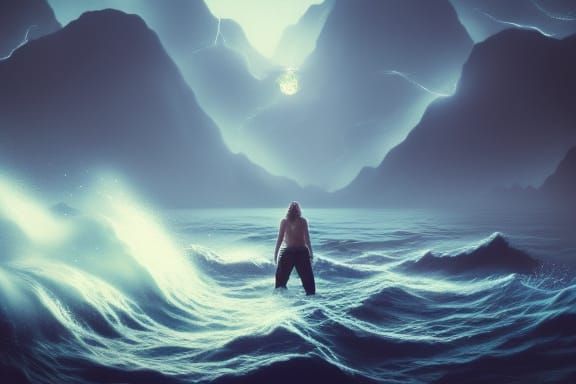 Epic Pirate at Shipwreck with Fireflies