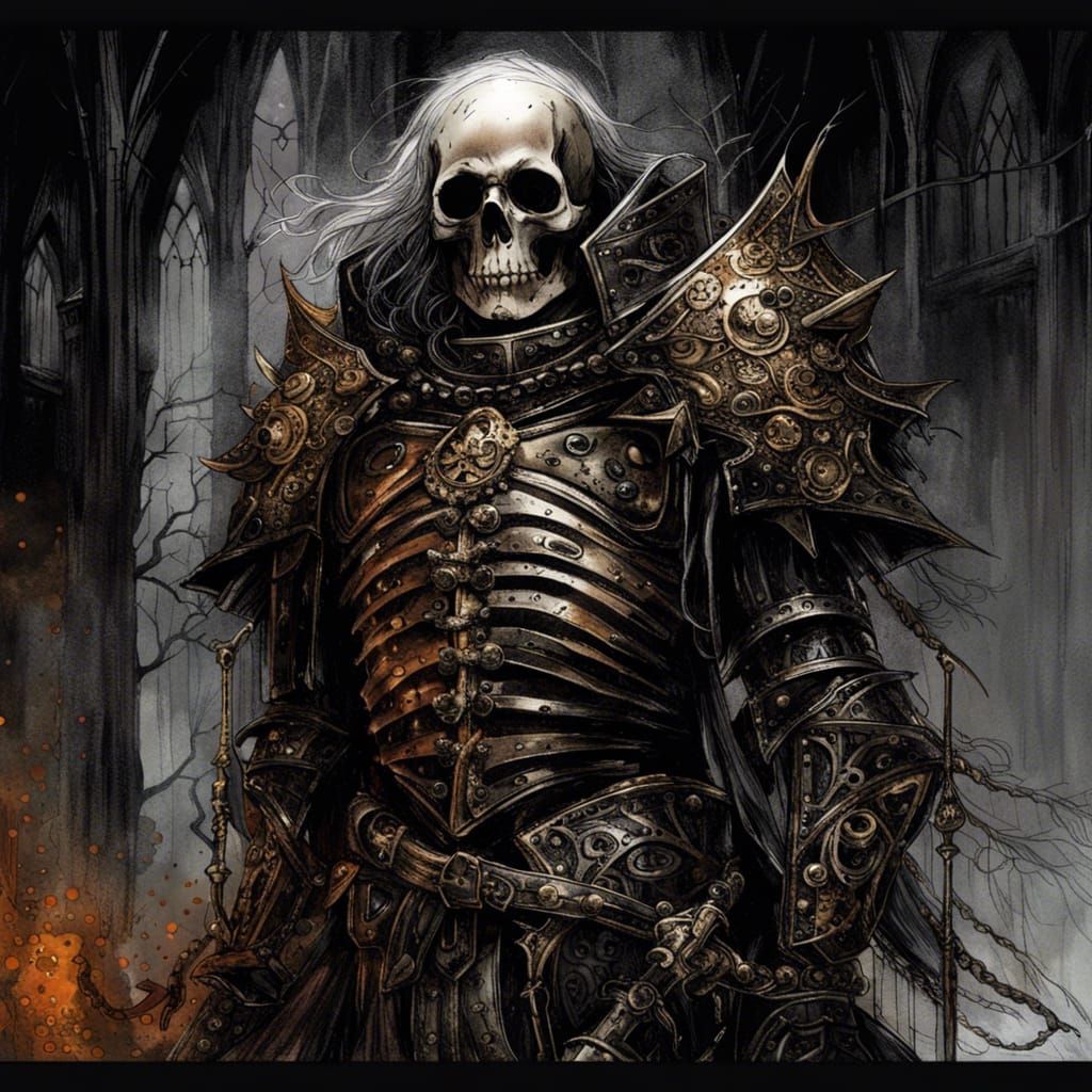 Gothic Skeleton Knight in Dark Fantasy Style