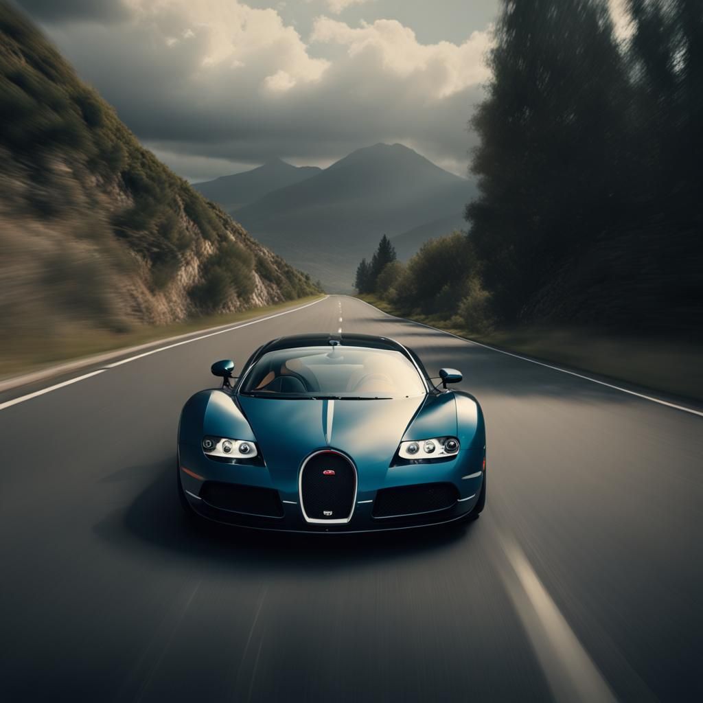 Bugatti on the Road: Epic Digital Matte Painting